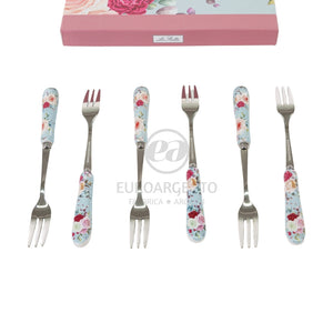 Pink e roses - set 6 forchettine
