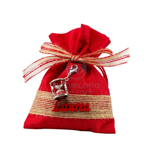 Sacchettino porta confetti con charme clessidra laurea (rosso)