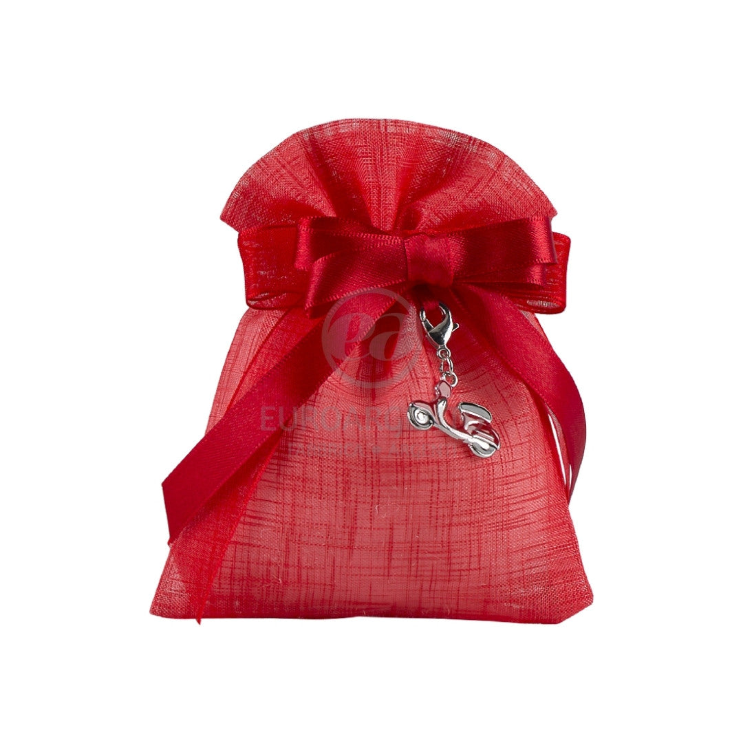 Sacchettino porta confetti con charme vespina (rosso)