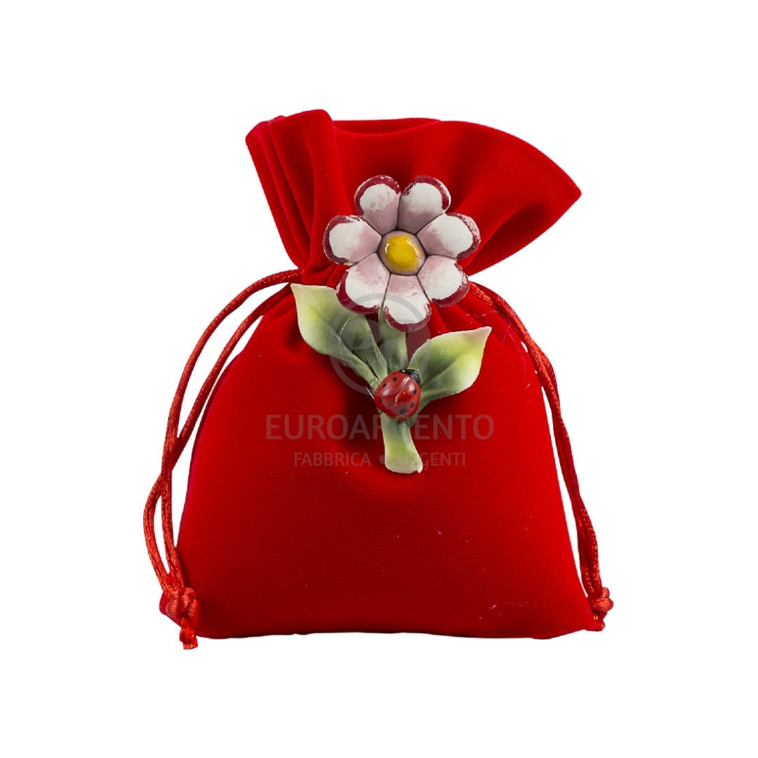 Sacchettino con fiore (rosso)