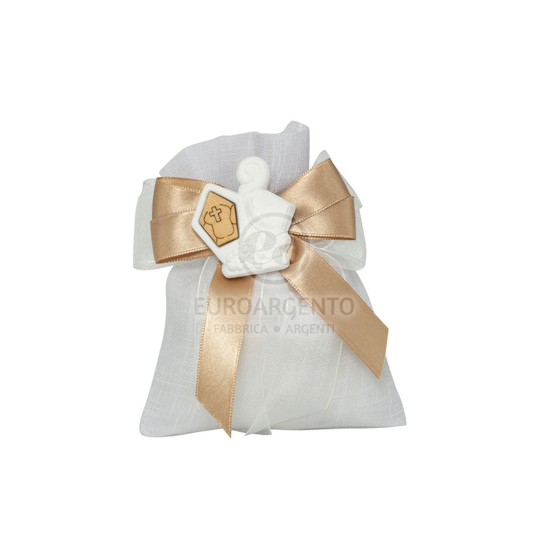 Sacchettino porta confetti con gessetto cresima (bianco)